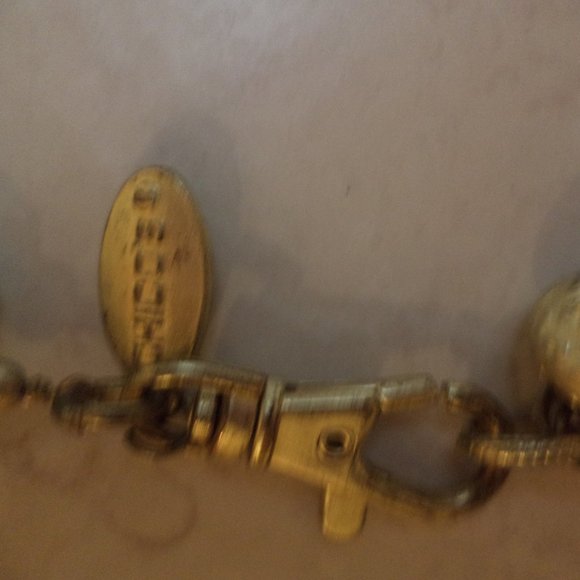 WOMEN'S PLASTIC STONE SHAPE + METAL BELT   - SEAGLASS GREEN BLUE -   Size: M/L - Picture 4 of 8